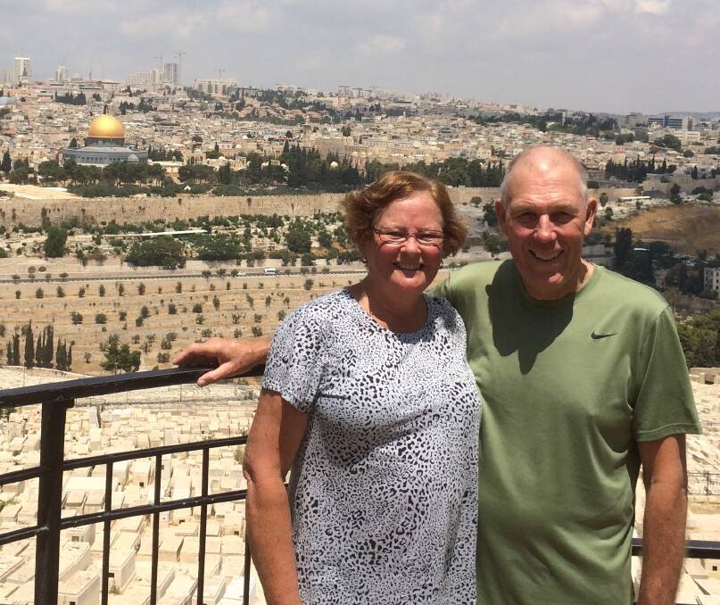 MOVING EXPERIENCE: David Kerr and his wife Chris at the West Bank.