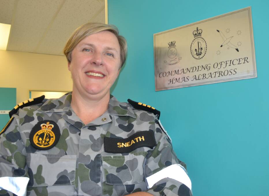 NEW BOSS:  HMAS Albatross commanding officer, Captain Fiona Sneath.