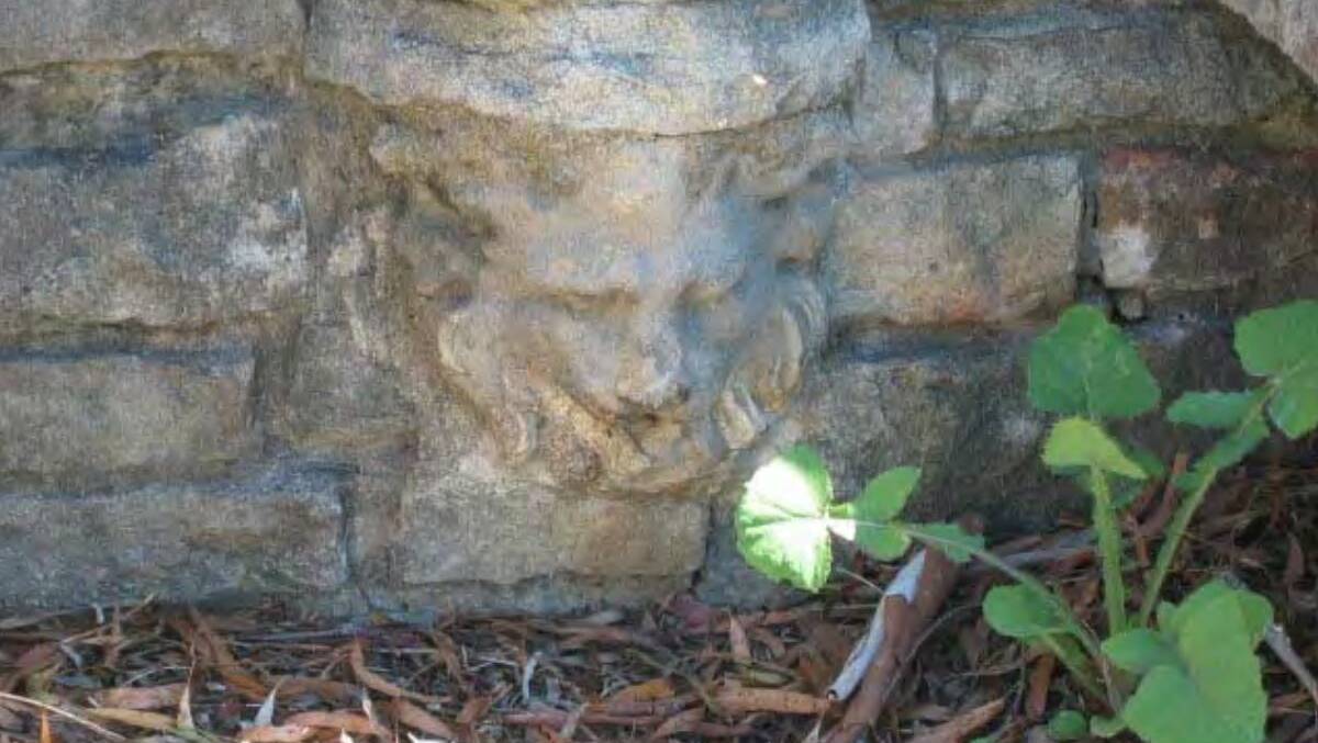 STUNNING: One of the lion heads in the William Batt Memorial Garden that spouted water onto gardens surrounding a pond. Image: Shoalhaven City Council's Conservation Management Plan.