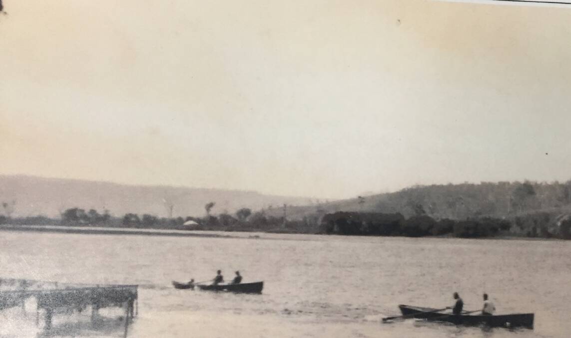 ROWING ACTION: The Shoalhaven Rowing Club regatta at Numbaa in 1925. Photo: Artie Smith Collection - Shoalhaven Historical Society.