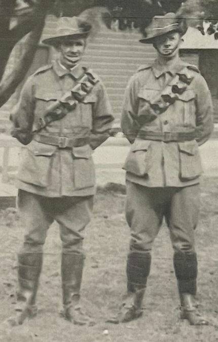 HONOUR: Ned Bate, from Nowra (left) and Jack Caddell, from Brundee, who were members of the 1/21st Light Horse NSW Lancers who were part of the 1932 Sydney Harbour bridge opening.