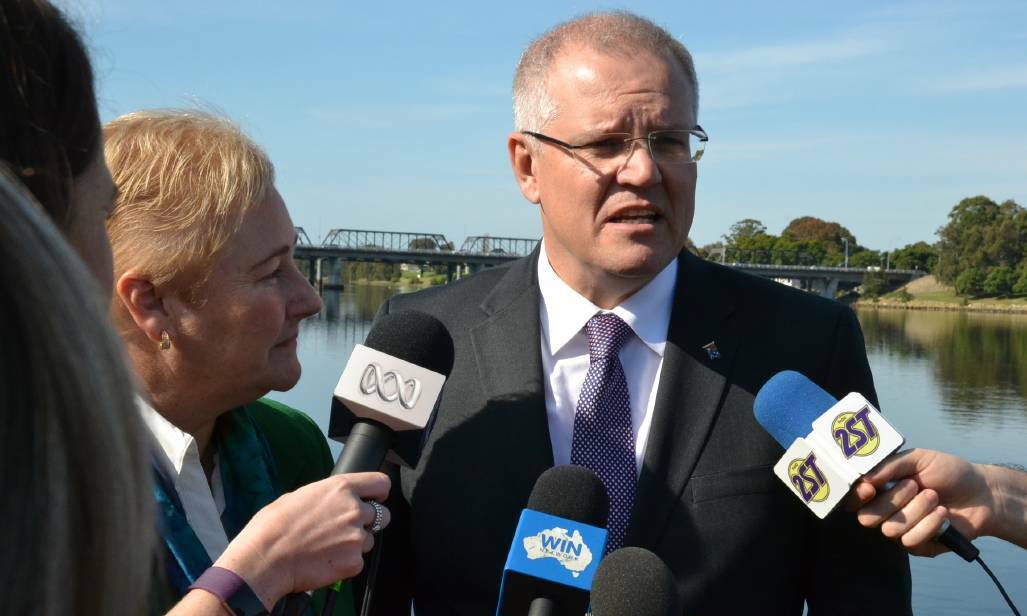Now Prime Minister, then Treasurer Scott Morrison, attempts to sell his 2017 Federal Budget in Nowra including the $13.8 funding for the Far North Collector Road.