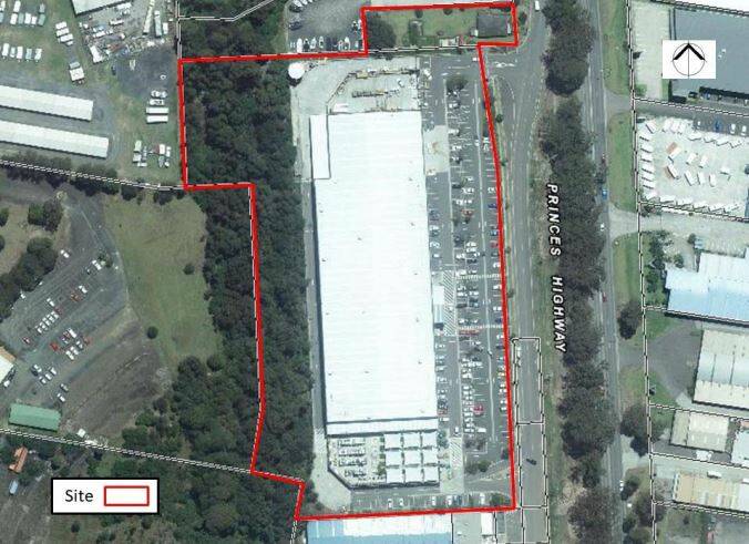 The proposed expansion of the Bunnings Complex at South Nowra will take in the car park area and a separate block to the north. Image: Sutherland and Associates Planning

