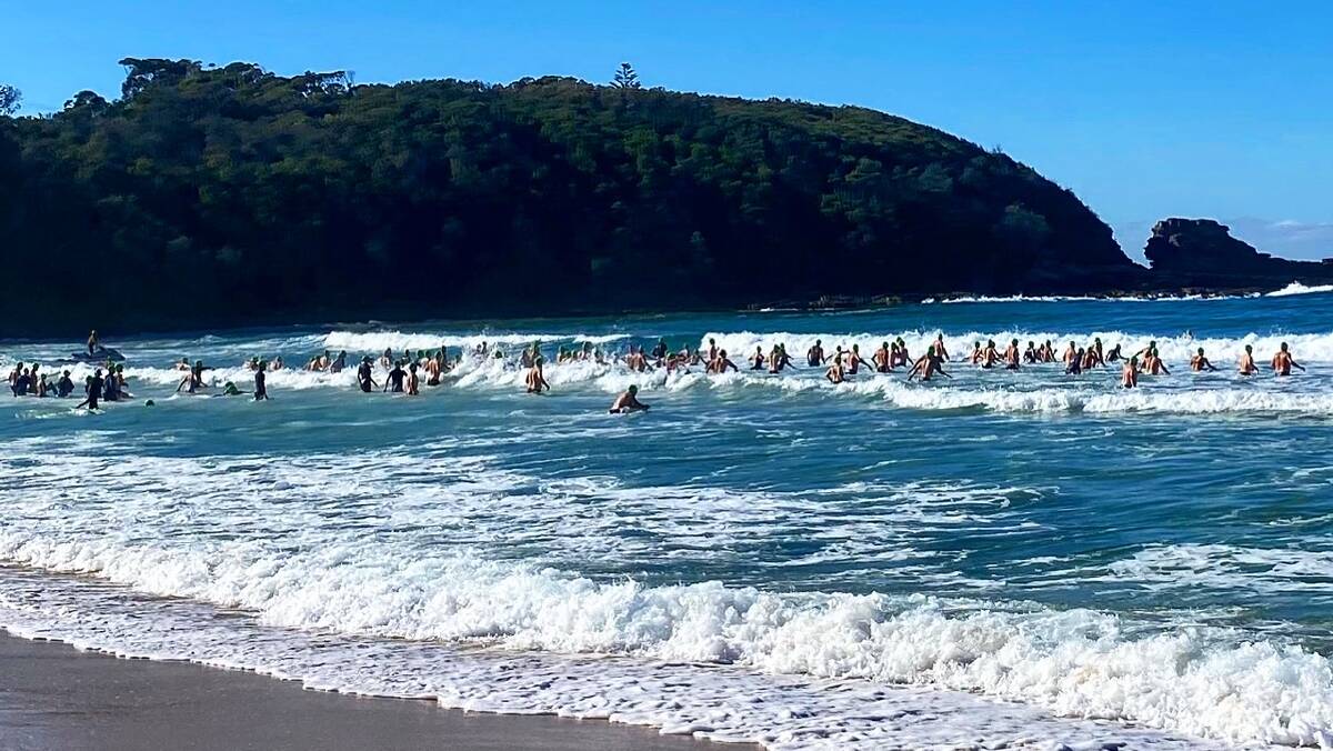 PIC OF THE DAY Brave swimmers throw themselves into the Mollymook Ocean Swim. Photo by Terry Dewing. Email your photos to editor@southcoastregister.com.au