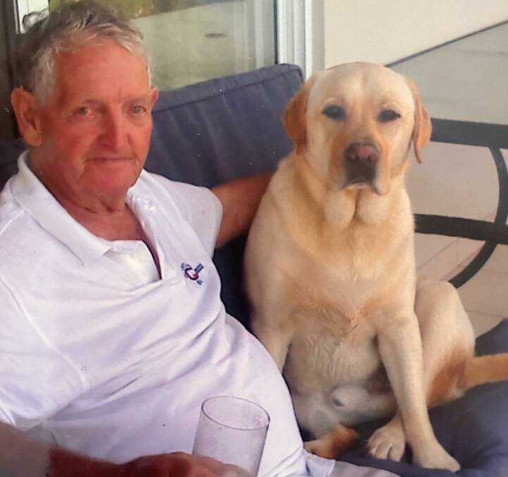GREAT MATES: The late David Francis and his beloved Labrador Duke. Mr Francis, passed away on December 31, 2021 aged 84. Photo supplied