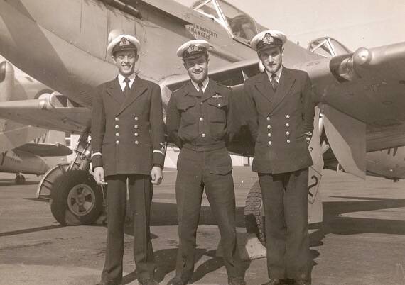 YOUNG GUNS: British pilots David Eagles, Arthur Arundel and Ian OGilvey

