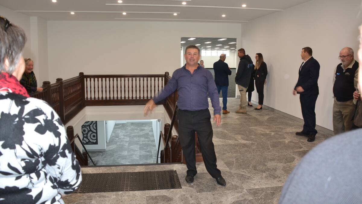 FIRST LOOK: Nowra CBD property owner Maurice Bertapelle welcomes guests to a special tour of the recent multi-million dollar made over building.