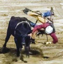 LET LOOSE: The spectacular action of the rodeo featuring an open steer ride as well as novice and open bull rides will be one of the highlights on Friday night's program.