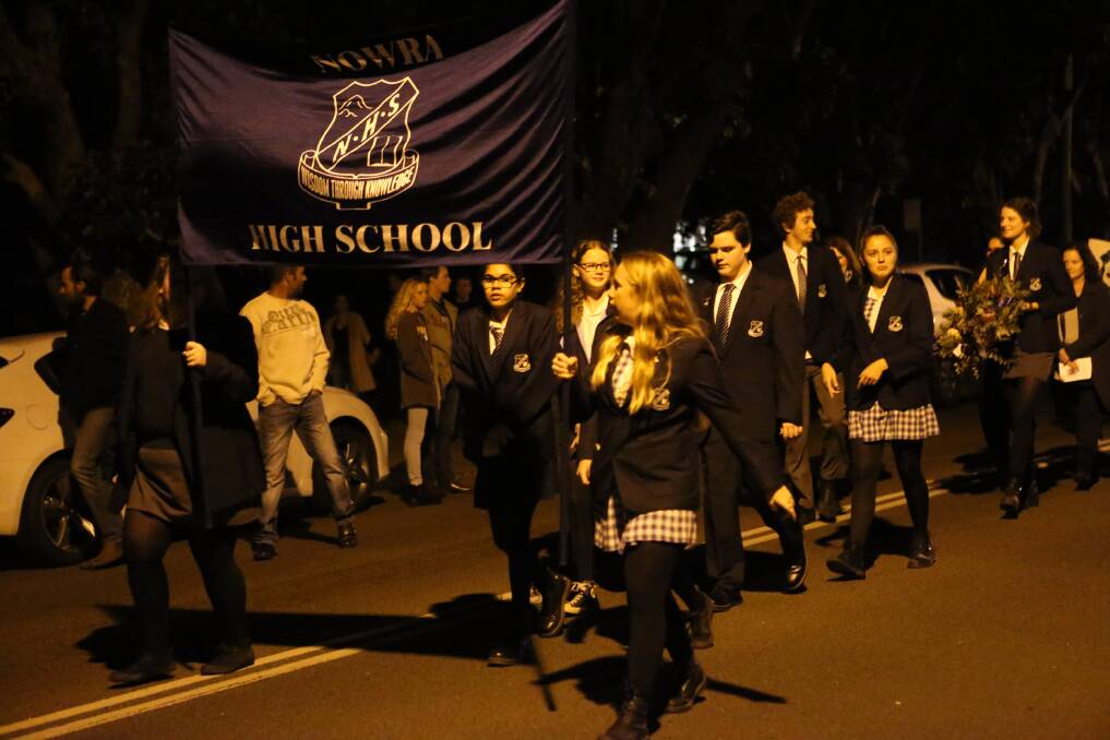 Numerous schools take part in the annual Greenwell Point Anzac Day dawn service.