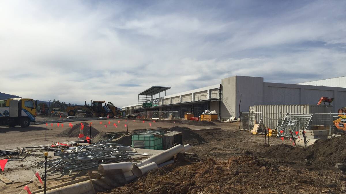 WORK SITE: The Bomaderry Woolworths during its constructioni. 