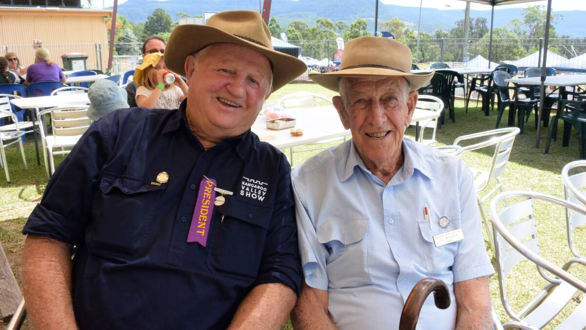 Kangaroo Valley Show president Harold Sharman (left) and patron John Walker.