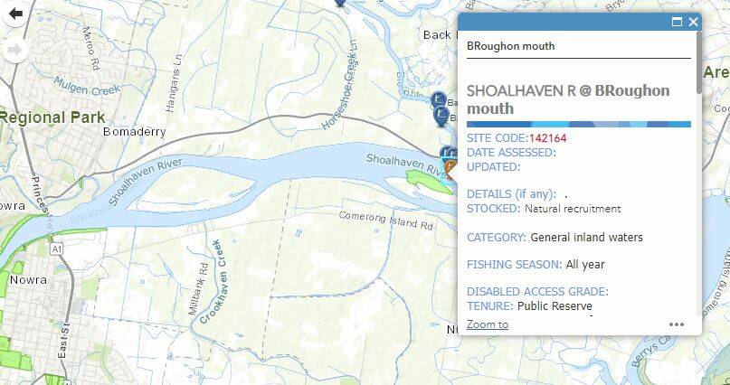 LOCAL HELP: The NSW DPI's new Angler Access page describing what's available in the Shoalhaven River.