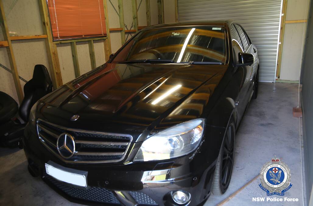 A Mercedes seized by police during teh raid. Photo: NSW Police