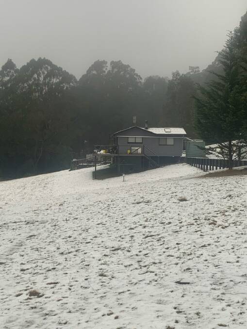 Sassasfras, 40km west of Nowra, is also blanketed in snow.

