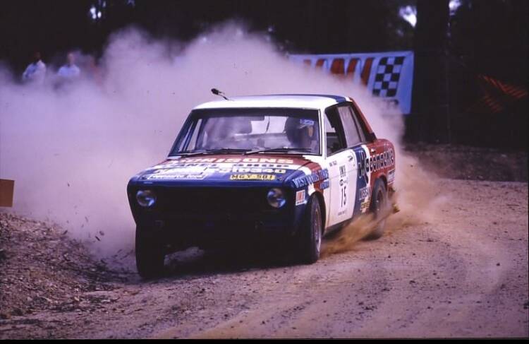 FLAT CHAT: Ron on his way to wining the Bega Valley Rally in 1984. Photo: Supplied