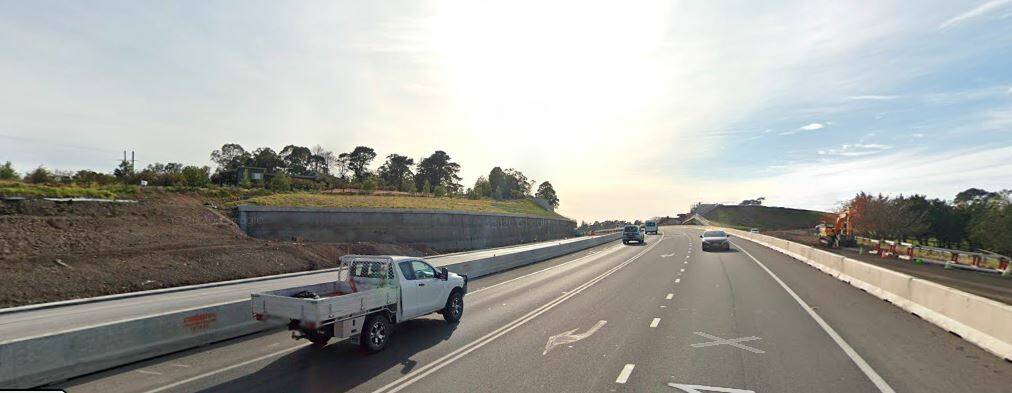 NEW BRIDGE: Work will be undertaken this Wednesday night to install bridge girders across the Princes Highway to complete the new overpass at Strongs Road as part of the Berry to Bomaderry highway upgrade. Image: Google Maps