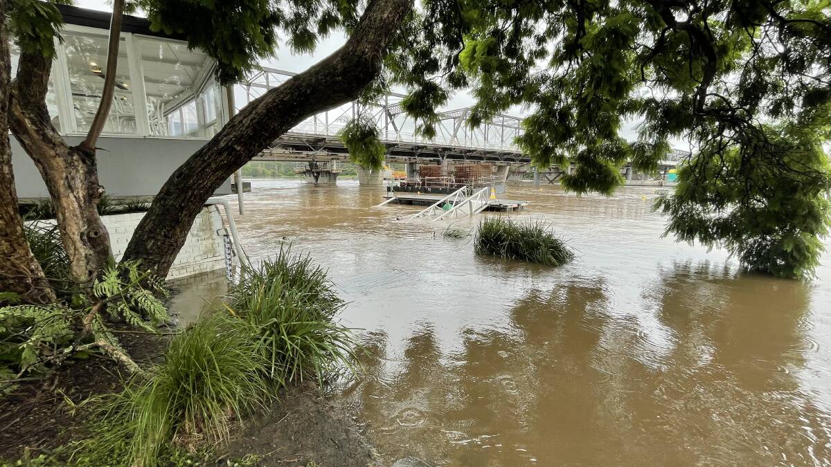 WET, WET, WET: Nowra flooding on the eastren side of the Shoalhaven River bridghes.
