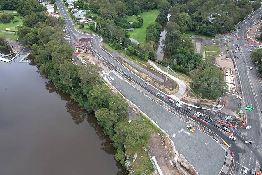 BIG JOB: Massive amounts of rock has been removed from Illaroo Road, North Nowra, and sealing works have begun. Image: Transport for NSW