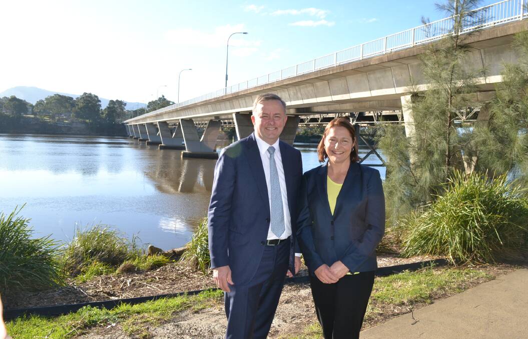 IN TOWN: Shadow Minister for Infrastructure and Transport Anthony Albanese with Labor Gilmore candidate Fiona Phillips during Wednesday’s visit.