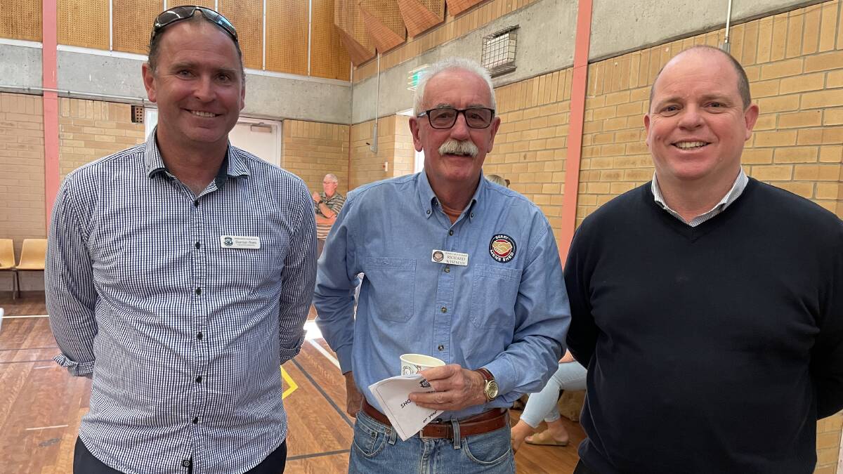 THANKS: Shoalhaven High Executive Principal Damien Rees (left) with Richard Wiseman, of Berry Men's Shed and Deputy Principal Michael Dolby at the special morning tea.