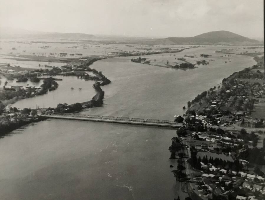 WATER EVERYWHERE: John Jeffrey's photo of the August 1990 Shoalhaven River flood at Nowra.
