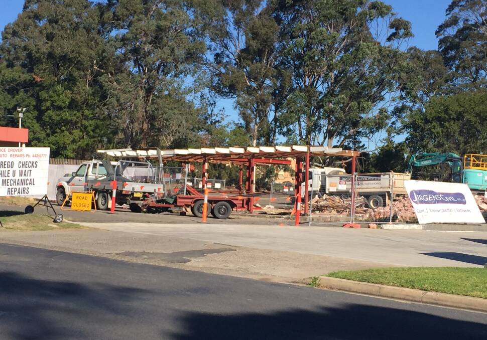 GONE: Local firm Jirgens Civil has demolished Nowra's original Pizza Hut building in southern Kinghorne Street.