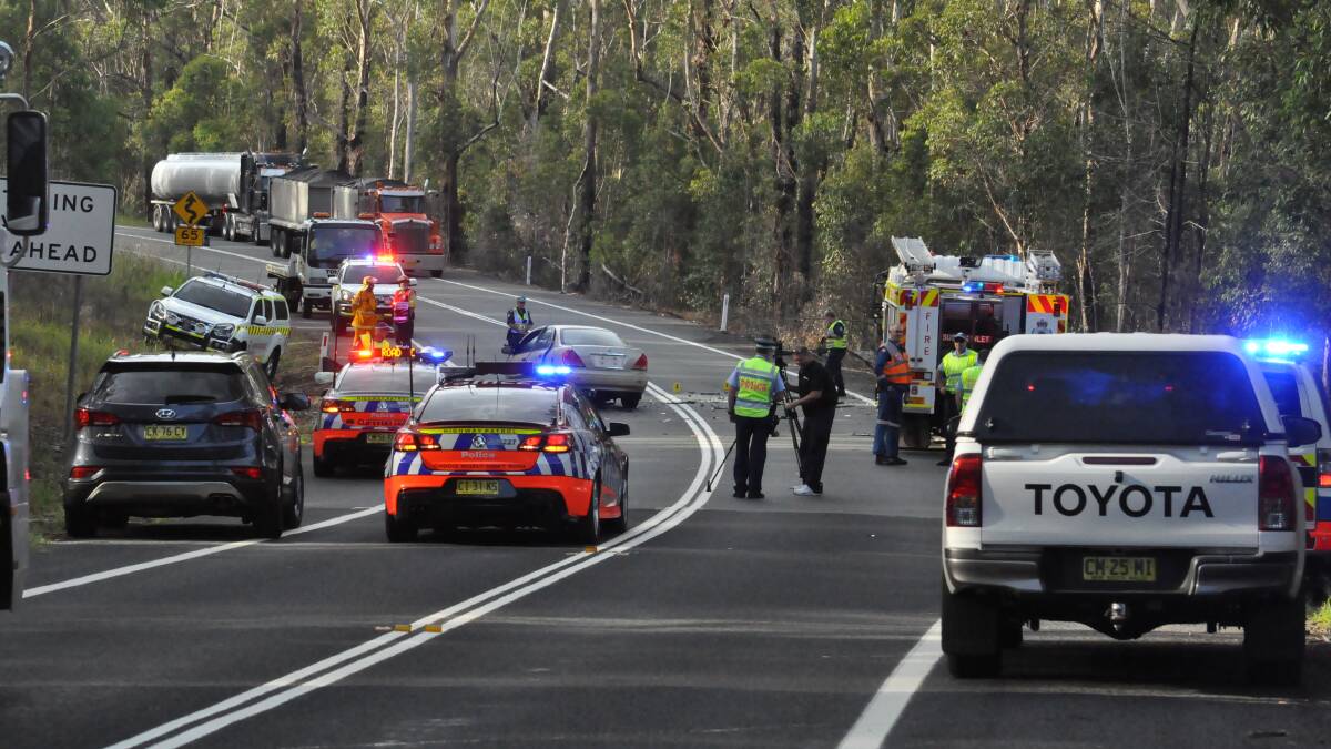 A man and woman died in a fatal accident on the Princes Highway at Jerrawangala in February this year. Photo: Damian McGill