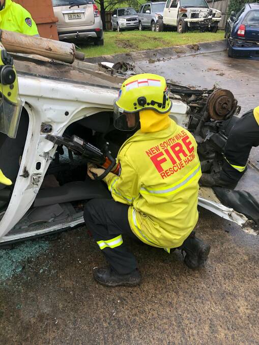 NEW SKILLS: Fire and Rescue NSW Berry 224 station members will be performing a mock crash rescue demonstration as part of its open day activities this Saturday, May 14. Image: Fire and Rescue NSW Berry 224