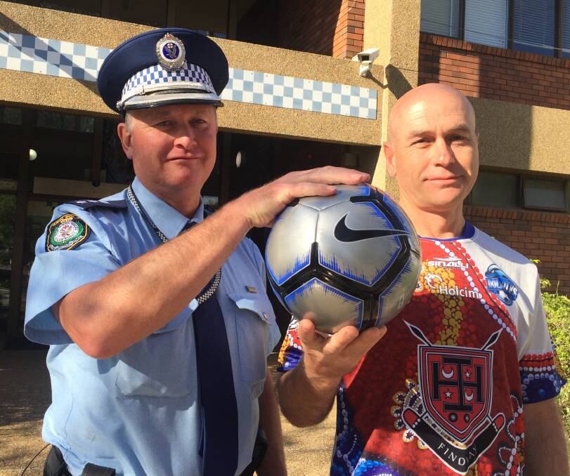 READY TO GO: Officer in charge of Nowra Police Station, Inspector Ray Stynes and South Coast Police Dolphins organiser, Detective Senior Constable Jason Angus are looking forward to the National Indigenous Football Championships at South Nowra next week.