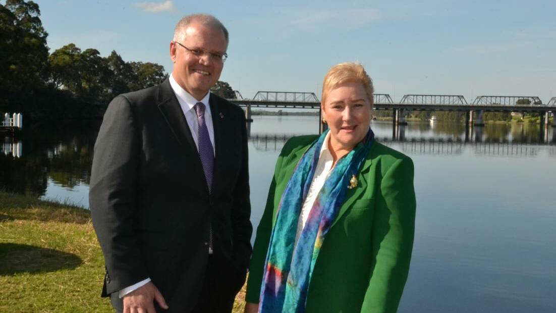 Then Treasurer Scott Morrison with Gilmore MP Ann Sudmalis during his 2017 Federal Budget sell in Nowra where the $13.8 funding for the Far North Collector Road was announced.