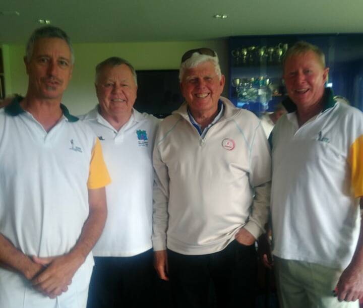 SAD LOSS: Mark Williams (far right) with fellow GONE member Bob Ducie with South African legends Mike Proctor and Barry Richards during a Golden Oldies festival in Christchurch in 2018.