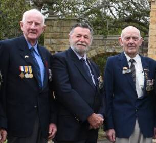 Shoalhaven veterans Bob Brown, Col Liddicoat and Brian Melville.