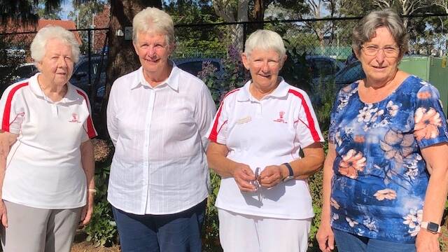 CATCH UP: Current and former players Marion Walliss, Fay Lochrin, Margaret Sawers and Judith Ramadge. Image: Supplied 