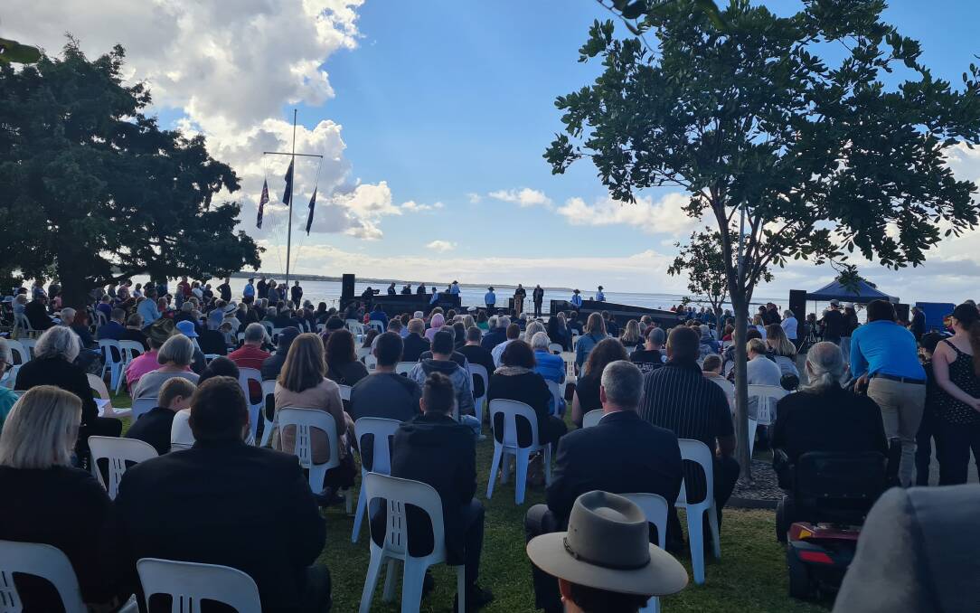 HUGE: Big crowds attended the Huskisson RSL Sub-Branch Anzac Day service at Voyager Park. Photo: Hayley Byrne