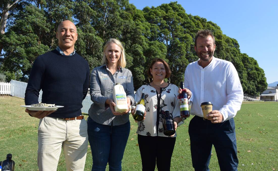 Proudly launching the South Coast Food and Wine Festival were Rupert Sakora from Bannister’s Mollymook, South Coast Dairy's Melanie Broomham, committee member Sonia Tooley and festival managing director Sam Tooley.