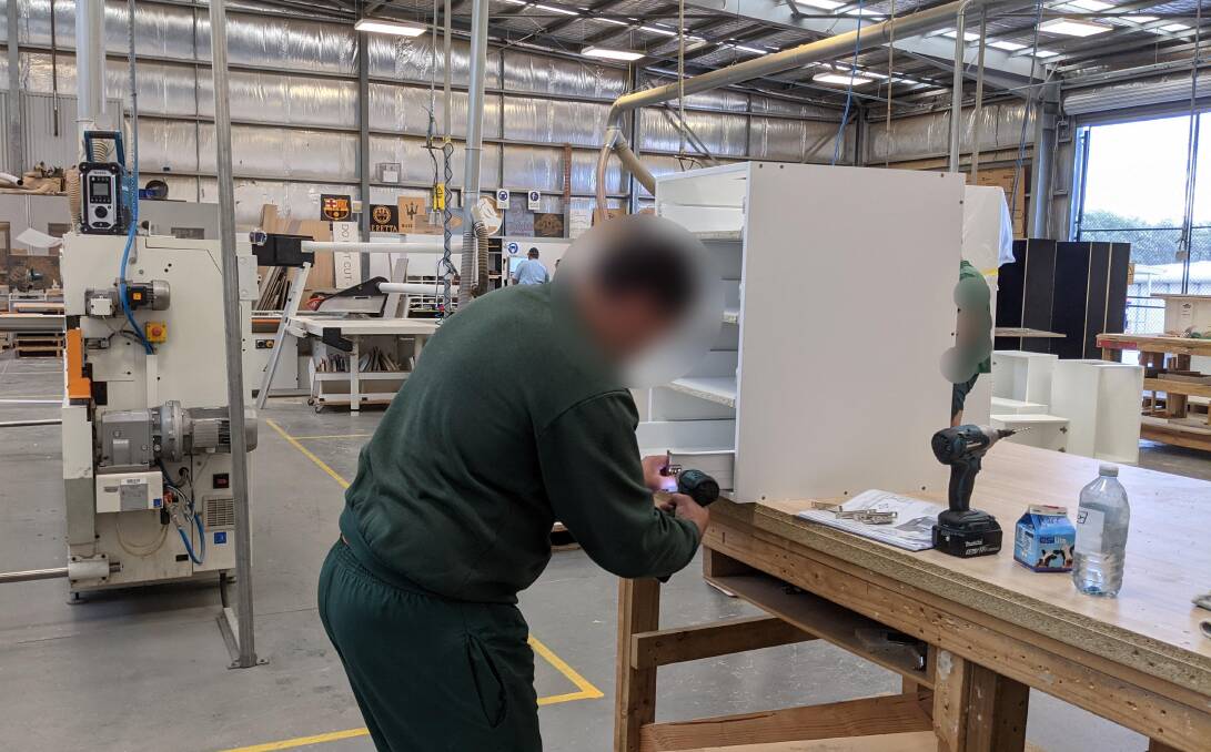 PROJECT: South Coast Correctional Centre inmates building kitchens. Image Corrective Services NSW