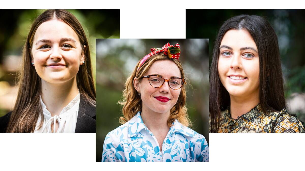 SCHOLARSHIPS: Wollongong's Holly Gregory and Nowra's Molly Lasker and Kathleen Taylor (from left) have been named as New Colombo Plan Scholars and will be studying in the Indo-Pacific in 2021.