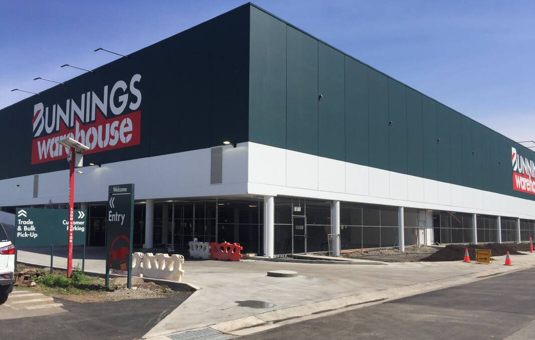 NEW: The outside of the new Bunnings at South Nowra has been completed, with painting complete including, of course, the massive Bunnings logos.