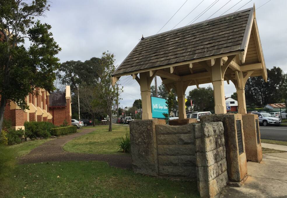 The All Saints Anglican Church Nowra lych gate and war memorial is on the corner of Plunkett and Berry streets.