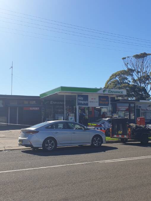 INVESTIGATIONS: Police remain at Greenwell Point investigating a robbery earlier this morning at the seaside village's service station.