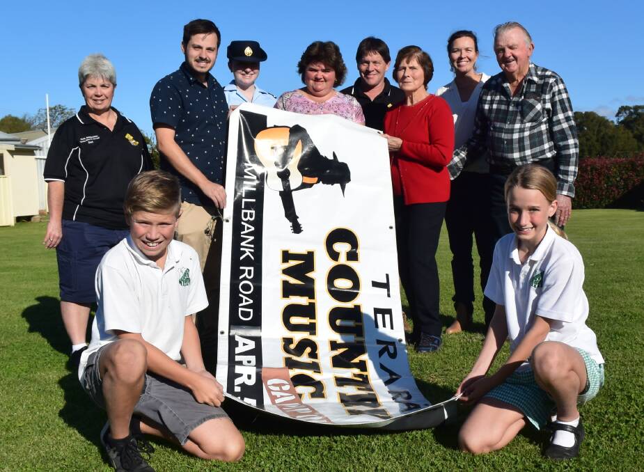 THANKS: Terara Country Music Campout organisers Owen and Thelma Ison and Tracey Cotterill with a number of the local groups they support, Matt Watt, Grace Stevens and Ari Bohm from Terara Public School, Mandy Bourke and Warren Markham from Team Shoalhaven, Kimberley Cotterill of 303 Squadron Air Force Cadets and Alice Lans, CEO of Noahs Inclusion Services.
