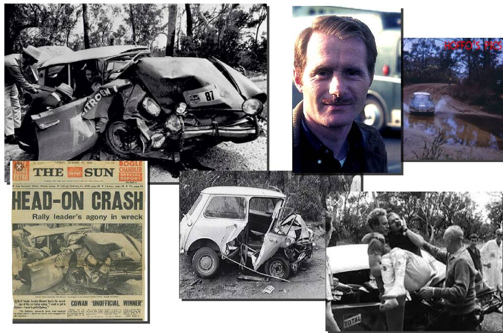 INTEREST GALORE: Some of the coverage of Lucien Bianchi (pictured) and Jean-Claude Ogier's accident just west of Nowra near Tianjara in the 1968 London to Sydney Marathon including one by former local Paul Hoffman of the pair crossing the Tianjara Creek just prior to the crash.