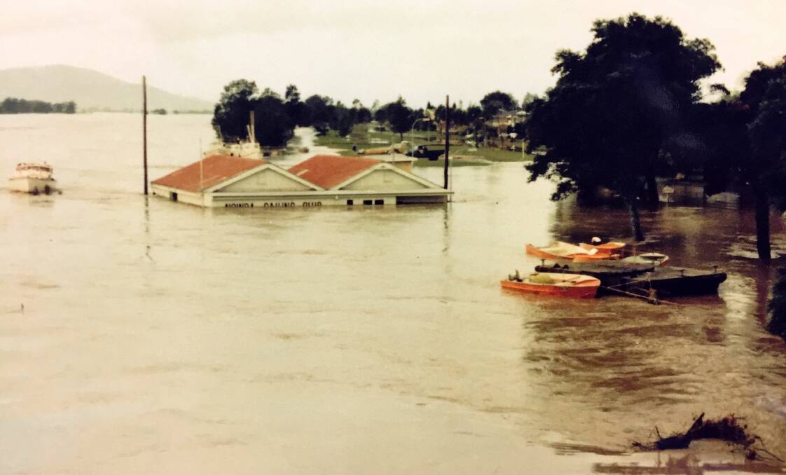 NOW THAT'S A FLOOD: The Nowra Sailing Club in March 1978, when the Shoalhaven River peaked at Nowra at 5.3 metres. For many years the former structure was how locals determined the severity of floods. Photo: Shoalhaven Historical Society 