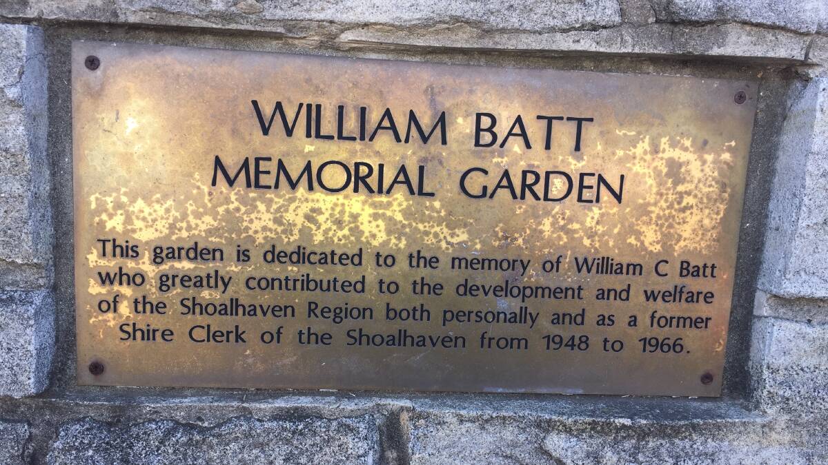 RESPECT: The memorial plaque on the William Batt Memorial Garden,