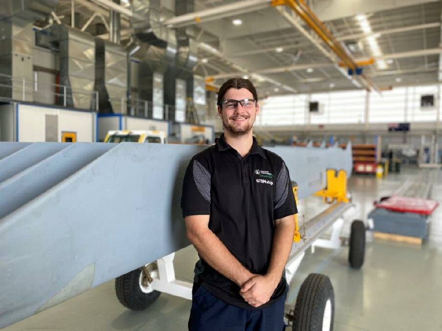 GREAT EXPERIENCE: Former Bomaderry High student Bailey Cosgrove is an electrical apprentice, working out of Sikorsky's Shoalhaven base at the Albatross Aviation Technology Park, and is currently completing his Certificate 4 in Electrical Diploma in Aeroskills. Photo: Supplied