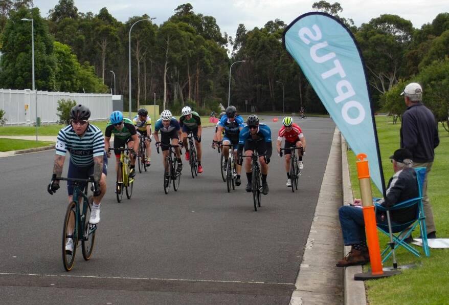 VICTOR: Scott James claims the win in the Nowra Velo Clubs Division One criterium event.