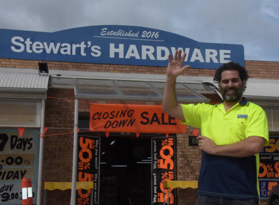 SAD GOODBYE: James Stewart is set to bid the Nowra CBD farewell after 25 years on February 29 as Stewart's Hardware closes.