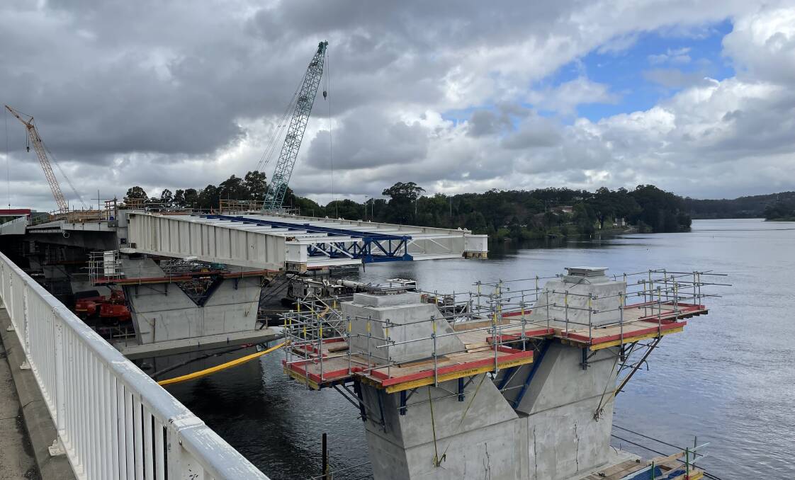 PROGRESS: Seven of the 19 segments for the new Nowra Bridge project have now been cast and launched,