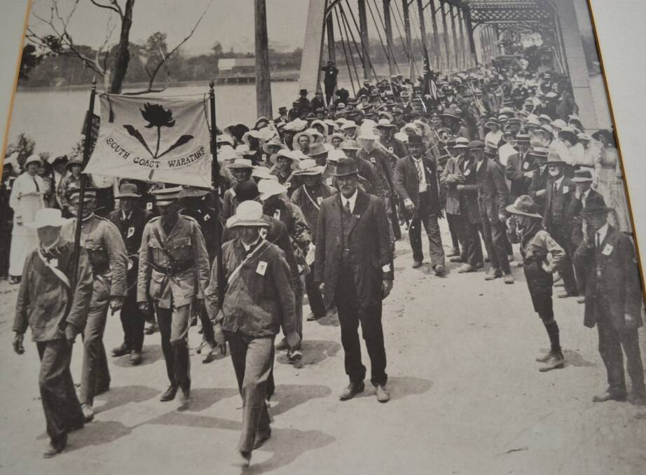 The Nowra bridge was the focal point of the World War I Waratah recruiting march in 1915. Photo: Shoalhaven Historical Society