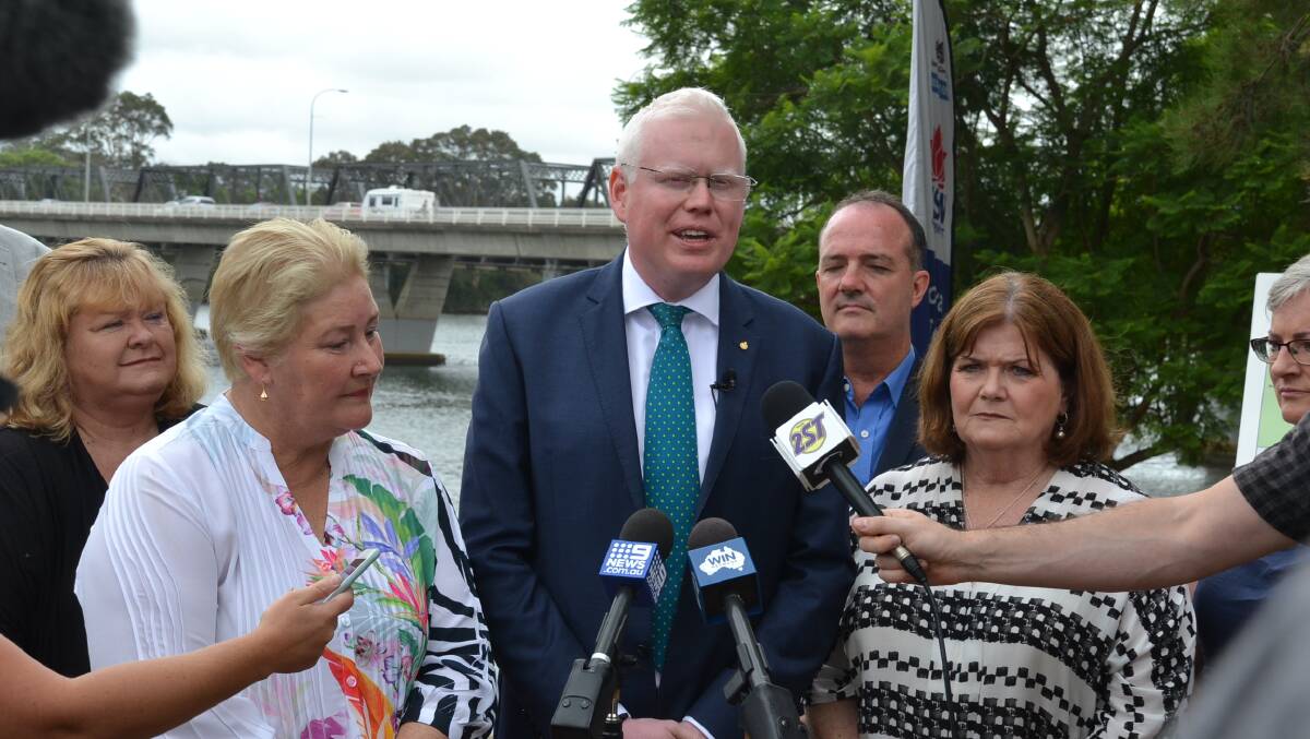 Kiama MP Gareth Ward at the announcement of the preferred design for the new Nowra bridge and surrounding intersections in February.
